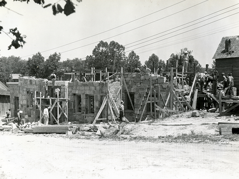The old Blue Ridge City Hall and Jail are shown under construction in 1937. The building, which is located on Church Street between East Main and East First streets, now houses the Blue Ridge Police Department.