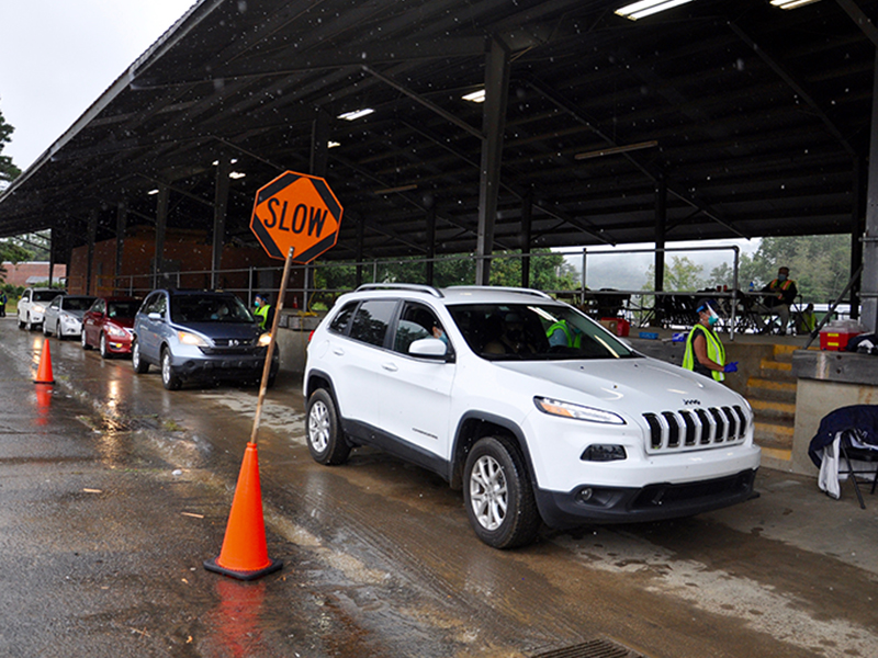 The rain couldn’t stop the parade that was a seemingless endless line of cars filled with drivers and passengers waiting to get a flu vaccine during the Fannin County Health Department’s annual Drive-Thru Flu Shot Clinic.