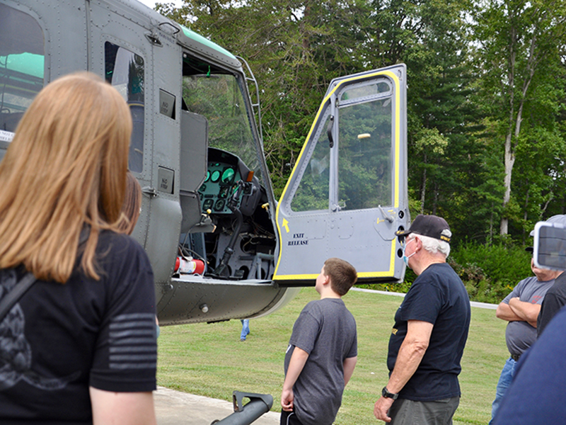 Vietnam veteran and former Huey Crew Chief Rod McIntyre opened up the Fannin County Veterans Park Huey helicopter for visitors to see.