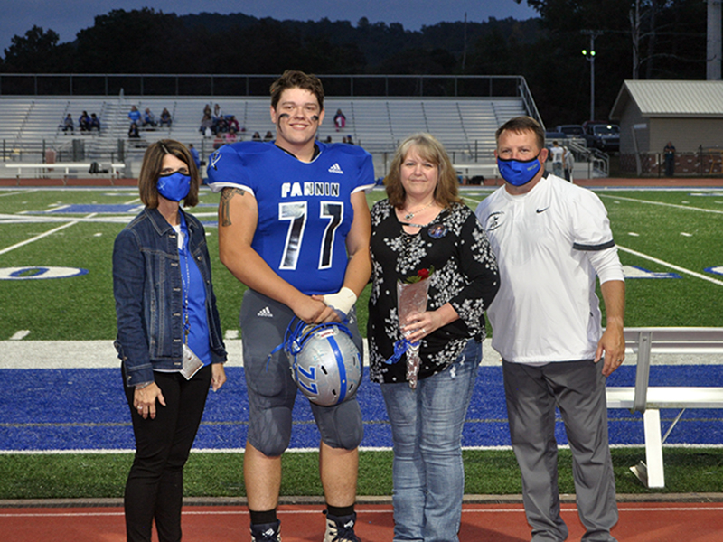 Chris Scott was one of 15 seniors honored during Fannin County’s senior night ceremony Friday, October 9. Scott is shown with his mother, Leann Towe.