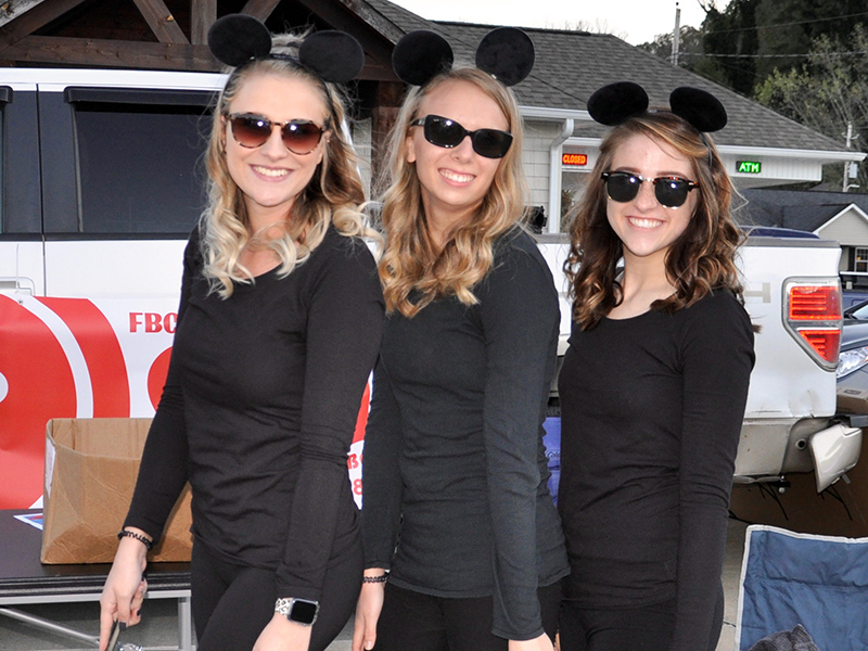 The Three Blind Mice were handing out candy for the First Baptist Church of McCaysville/Copperhill during the annual Halloween Safe Zone. Dressed up are, from left, Victoria Weeks, Journey Dent and Victoria Keaton.