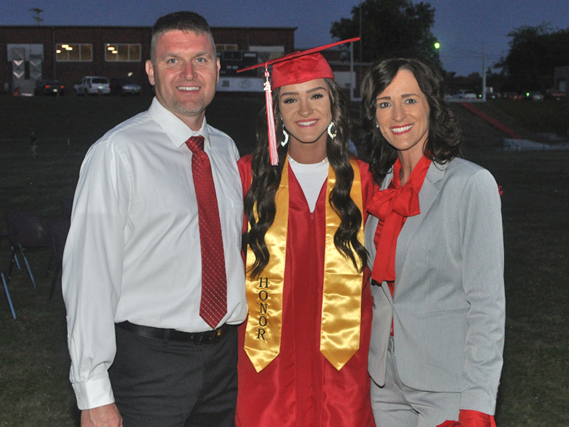 Riley Smith was one of the class of 2021 graduates honored during Copper Basin’s graduation ceremony Thursday, May  20. Smith is shown following the ceremony with her parents, Kevin and Holly Smith.