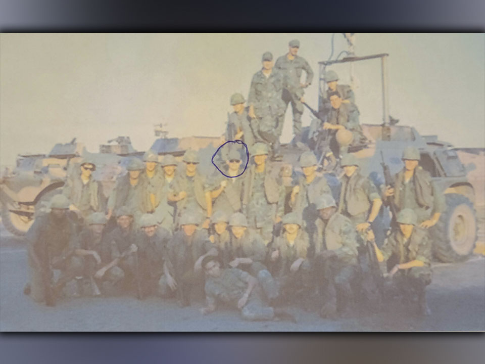Vietnam Air Force veteran Ken Campbell is shown in the middle, amongst comrades, following graduation for his specialty advanced combat training in Illinois.