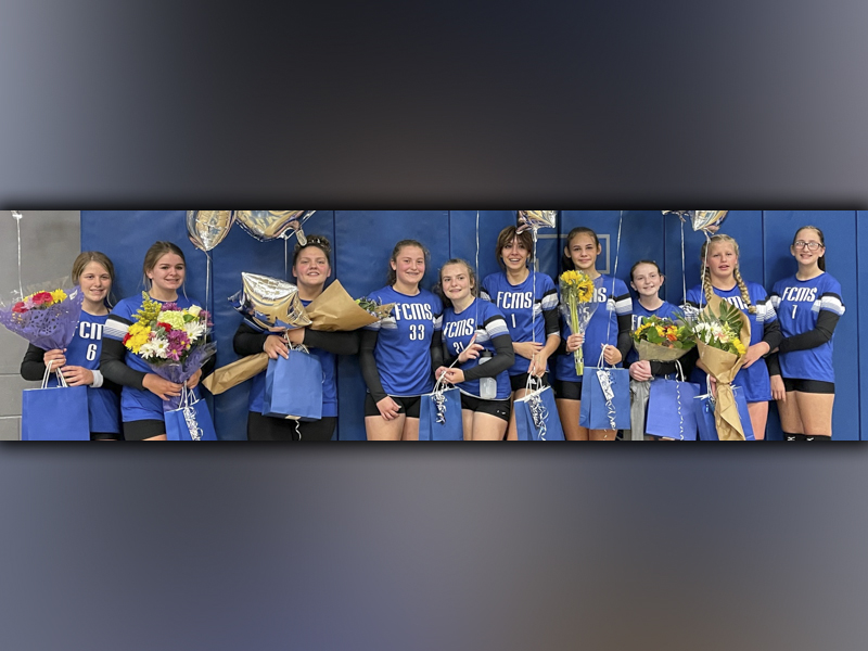 The Fannin County Middle School volleyball team recently held their eighth grade night at the FCMS gym. Shown following the ceremony are, from left, Kaydence Wright, Maya Butler, Maddie Usry, Bridgett Allen, Maggie Ledford, Peyton Slone, Lexi Gravely, Libby Stewart, Kendall Clore and Karis McIver.