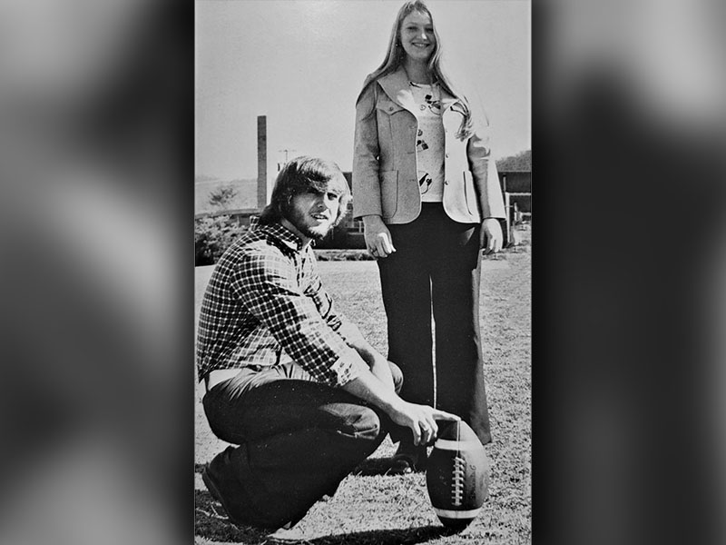 Patty Callihan and Scott Burger were selected as Most Athletic Senior Boy and Girl at West Fannin High School in 1975.