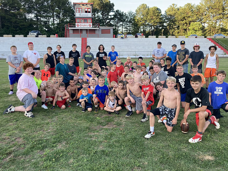 Copper Basin High School hosted a youth football camp last week. These are some of the youngsters who fought through the summer heat to work on their skills. Copper Basin Cougar head football coach called the event “ very successful” with 60 participants attending every night of the camp.