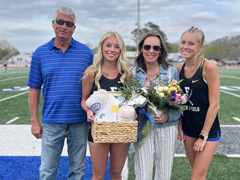 Senior Carlee Holloway was joined by family members as she was presented Fannin County High School Track and Field honors.