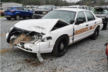 Fannin County Deputy Sheriff Caitlyn Patterson’s patrol car is expected to be a total loss after being rammed last week by a fleeing suspect.