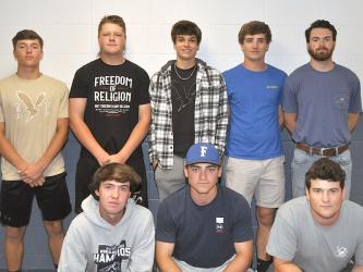 The Fannin County HIgh School baseball All-Region Selections for Region 7AA. Shown are, top from left, Bryson Holloway, Jake Kuna, Hayden Danner, Jason Pearson and Sawyer Moreland and bottom from left, Jordan Bennett, Connor Martin and Chance Stacey. 