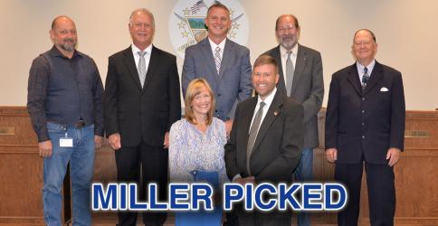 Members of the Fannin County Board of Education voted unanimously for Shannon Miller to become the next superintendent of Fannin County schools. Miller, front left, is shown with Superintendent Dr. Michael Gwatney. School board members showing their support for Miller were, from left, back, Mike Cole, Terry Bramlett, Chad Galloway, Lewis DeWeese and Bobby Bearden.