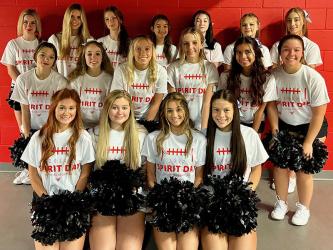 The Fannin County High cheer team is pictured at the University of Georgia’s Spirit Day at Stanford Stadium Saturday, September 24, where the team was invited to perform at halftime of the game. Shown are, from left front, Olivia McAllister, Katherine Tamberino, Ava Decola and Madison Ponton; middle, Cheyanne Hasker, Lexi Cook, Ryan Larson, Makya Watson, Estrella Kreais and Sydney Chancey; and back, Abby Chambers, Ana Marie Kaylor, Olivia Ray, Kylah Imhoff, Charity Partin, Kyla Stillwell, & Keira Cook.