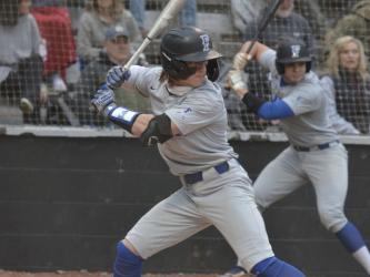 Carson Callihan steps up to bat in recent Rebel baseball action. Callihan earned four runs from four hits in the victory over Gilmer Monday, March 6. 