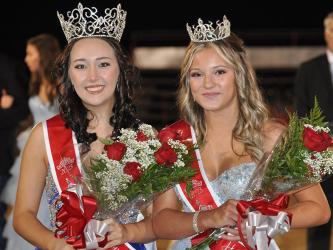 Maddie Cribbs, left, was crowned queen and Kendra Deal princess during homecoming festivities Friday night at Copper Basin High School.