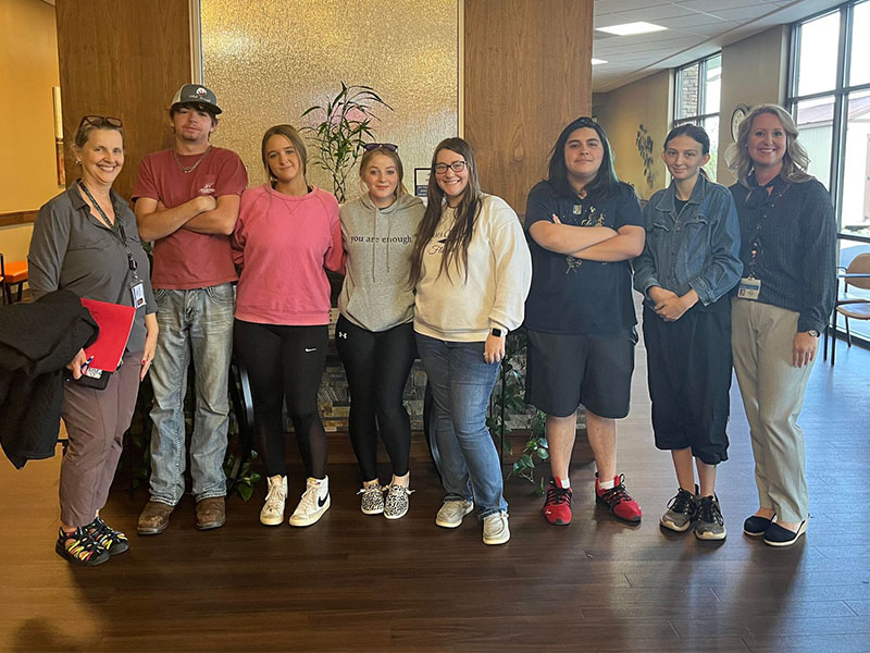 Mary Corbin, Grayson Buttram, Ansley Hancock, Paige Monkus, Gracie King, Blake Thomas, Macaila Nicholas, and Jodi Morgan enjoyed their time on one of their field trips arranged for Mountain Education students to show opportunities they have following graduation.