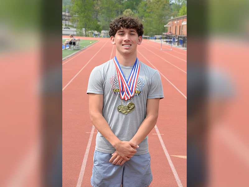 Zechariah Prater won gold medals in all four events in which he competed at the region meet.