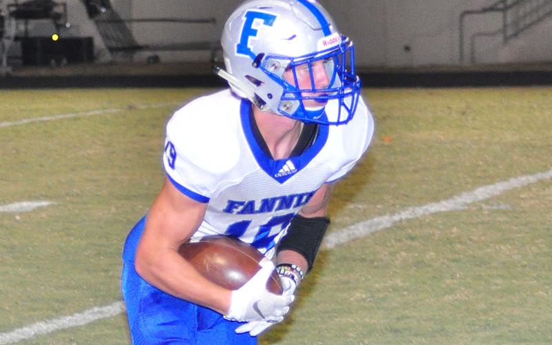 Fannin Rebel Caleb Postell uses his speed for a gain during the Rebels 34-30 victory over the Chestatee War Eagles Friday, September 20.