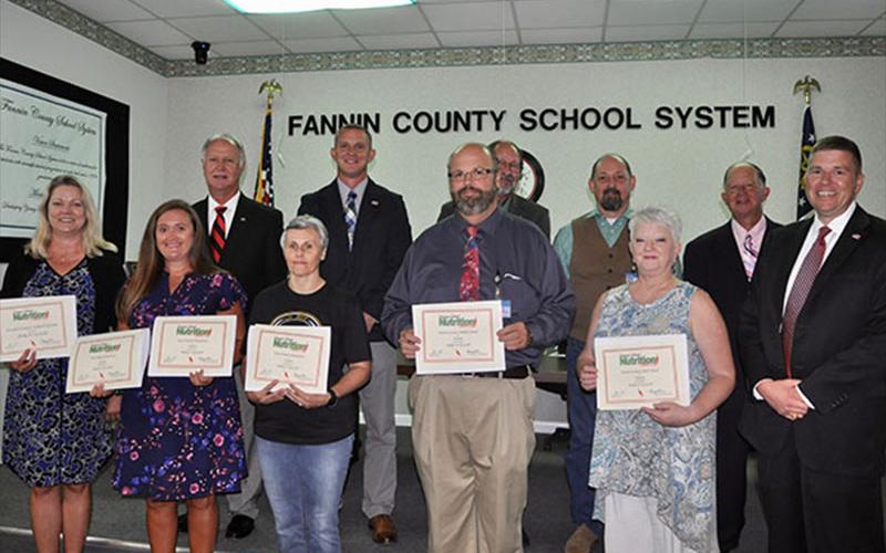School Nutrition Teams from all five Fannin County schools received GOLD level recognition through the Georgia Department of Education School Nutrition Team’s “Shake it Up in School Nutrition” program.