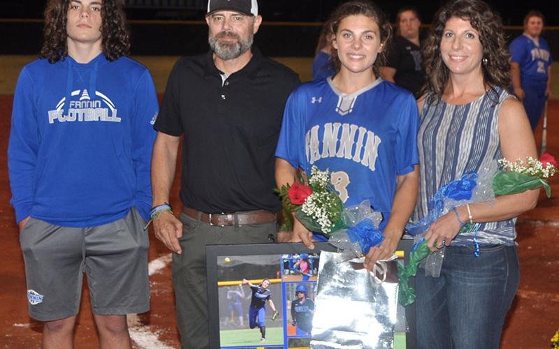The Lady Rebels had senior night for the 2019 softball seniors Thursday, September 26. Five Lady Rebels were recognized. Shown are, from left, Andrew Waldrep, brother; Brian Waldrep, father; Senior Lady Rebel Emily Waldrep and Valorie Waldrep, mother.
