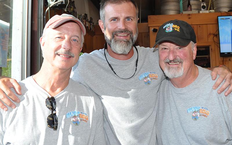Three of the Blue Ridge Lodging Association’s Blue Ridge Blues &amp; BBQ organizers enjoyed the event’s kickoff party, which also doubled as the Fannin County Chamber of Commerce’s Business After Hours social, at Grumpy Old Men Brewing Thursday, September 19. Shown are, from left, Greg Spencer, CJ Stam and Bill Banzhaf. Not shown is Paul Gribble.