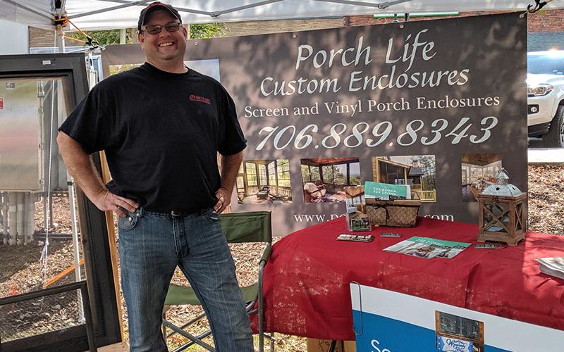 Rob Singleton with Porch Life 365 stands at his booth, ready to talk with the visitors who attended the recent Builders Showcase sponsored by the Georgia High Country Builders Association.