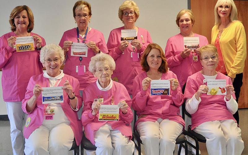 New Fannin Regional Hospital Auxiliary officers were installed during the auxilary’s quarterly meeting Thursday, October 17. Each officer received a candy bar that corresponded with their new positions.