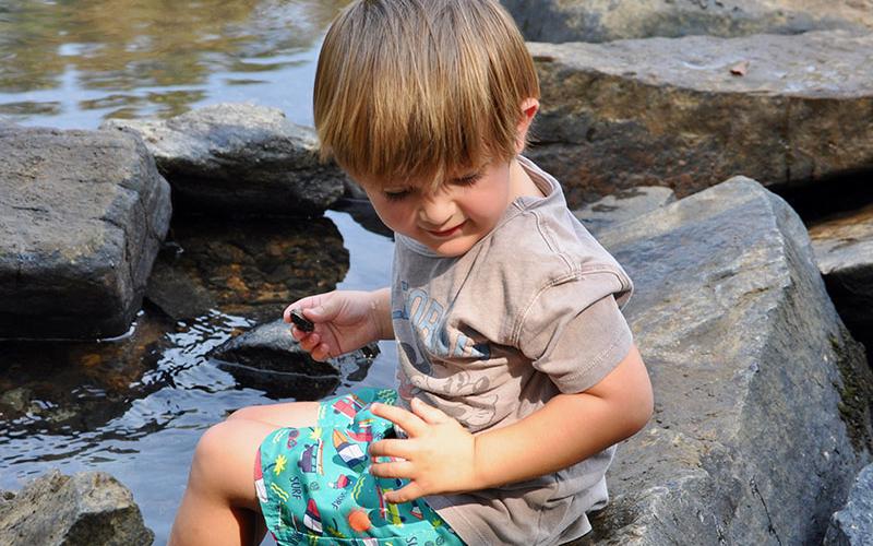 Wilder Petrillo played in the Toccoa River while he waited for the ducks to arrive at the Boys &amp; Girls Clubs of North Georgia’s annual Great 515 Duck Derby Saturday, September 28.