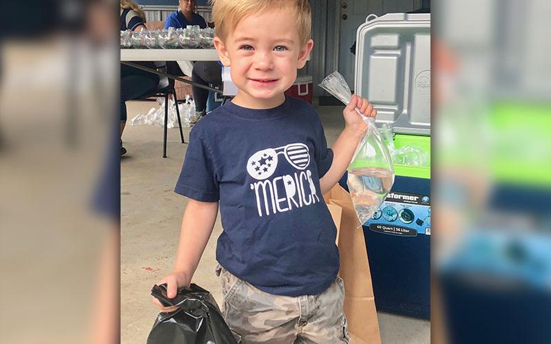 Abram McFarland displayed his prize goldfish at Fannin County elementary schools’ Fall Festival Friday, September 27.