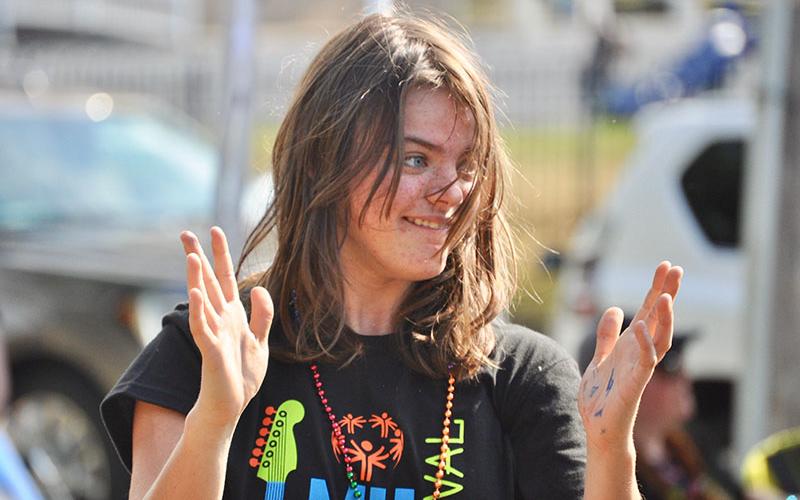 Athlete Kenzlie Padgett clapped along to the music during the 2019 Fannin County Special Olympics Music Festival. The event kicked off the Special Olympics year, which will feature Softball, Basketball, Bowling and Track &amp; Field events.