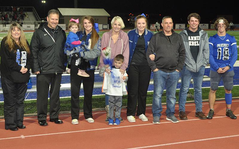 Kendall Postell was honored at FCHS senior night Friday, November 8. Shown are, from left, front, Michael Postell, brother; and back, sisters Anna Postell holding Kaylin Postell, Stacy Postell, mother; senior Kendall Postell, John Postell, father; Matthew Postell, brother; and Caleb Postell, brother.