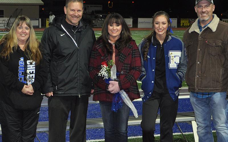 Baylee Sue Williams was recognized at FCHS senior night Friday, November 8. She is shown with her parents Keri and Mike Williams.