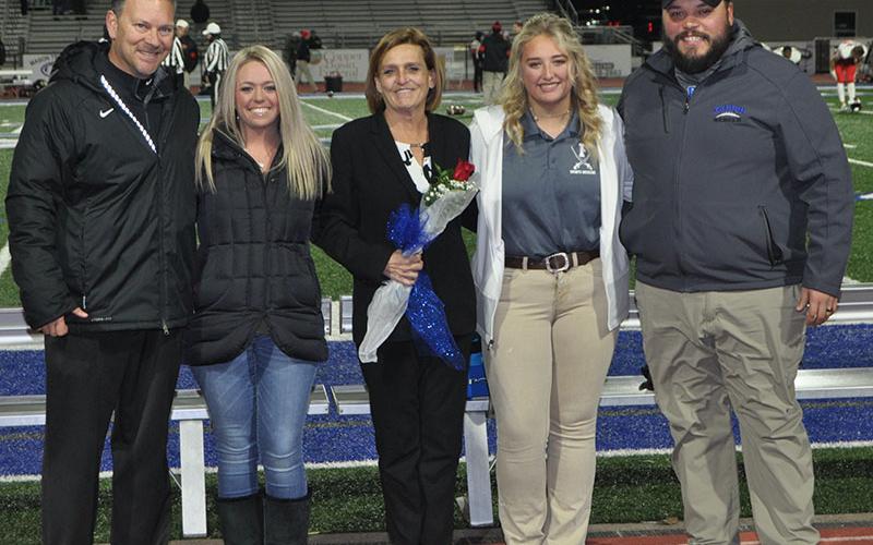 Senior Claire Cobb was on of three student athletic trainers to be honored at senior night Friday, November 8. Shown are, from left, Blythe Griggs, Dorinda Cobb and senior Claire Cobb.