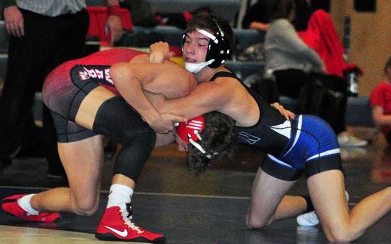 Fannin Rebel Grayson Patterson works his opponent during Fannin’s matchup with Cherokee High School Tuesday, November 19.