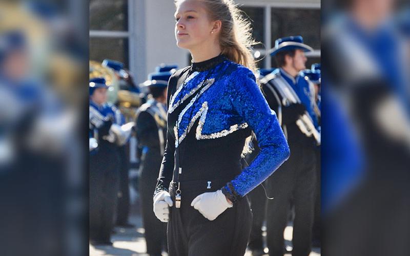 Drum Major Lora Gwatney led the Fannin County High School Marching Band during the Blue Ridge Veterans Day Parade Saturday, November 9.