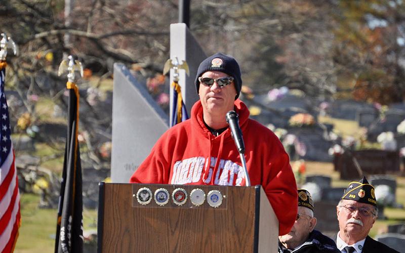 Retired United States Air Force Lieutenant Colonel Ken Brenneman spoke about his time in the military during the Veterans Day memorial service in Blue Ridge Saturday, November 9.