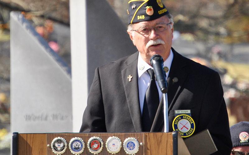 Combat Veterans Motorcycle Association member Bob Renneke rode with his fellow veterans in the Blue Ridge Veterans Day Parade Saturday, November 9.