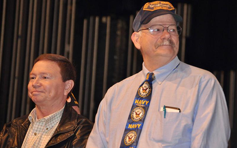 Veterans David Sanders, left, and Robert Mills were recognized during Fannin County High School’s Veterans Recognition Program Wednesday, November 6.