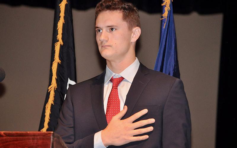 Fannin County High School 12th grade representative Matt Shirah discussed the history of Taps during the school’s Veterans Recognition Program.