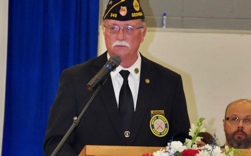 Sydney Taylor North Georgia Honor Guard Commander Bill Stodghill recognized those who have been or are prisoners of war or missing in action during Fannin County Middle School’s Veterans Day Ceremony.