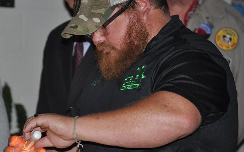 United States Army veteran Wayne Stiles was one of many veterans who attended West Fannin Elementary School’s veterans program and lit a candle in honor of a veteran who had fallen or is currently serving in the military.