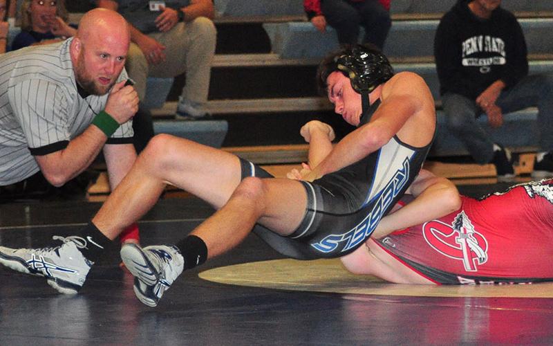 Fannin Rebel Cooper Moreland works his opponent in recent action for the Rebels wrestling team.