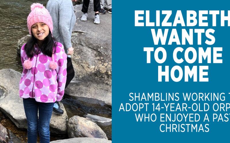 Elizabeth is a 14-year-old girl living in a group home in Colombia. She is eagerly awaiting the culmination of the adoption process so she can come home to a forever family here in Fannin County with Steve and Nikki Shamblin and their family of five other children.