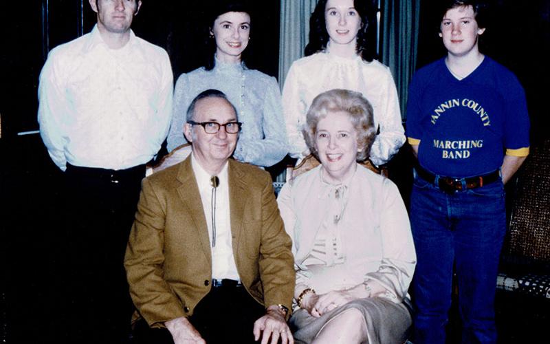 Dale and Virginia Dyer sit for a photo as their children stand behind them, shown are, from left, Larry Dyer, the late Janyce Plemmons, Cindy Wheeler and Eric Dyer.