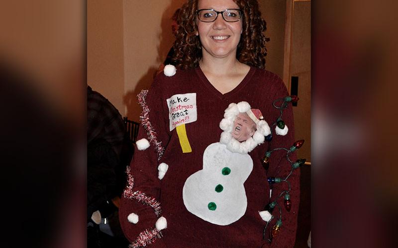 Trista Chancey won the award for “Most Creative” Sweater during the Fannin County EMA Banquet.