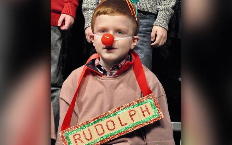Rudolph the Red-Nosed Reindeer, also known as Zeke Payne, made an appearance during Blue Ridge Elementary School’s White Christmas program.