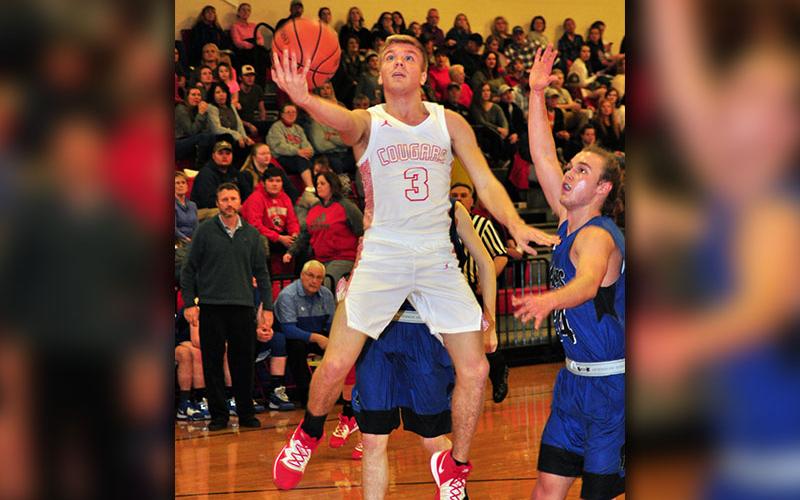 Copper Basin Cougar Chase Mickens goes up for a layup during the Cougar’s game against the Hiwassee Dam Eagles Friday, January 17.