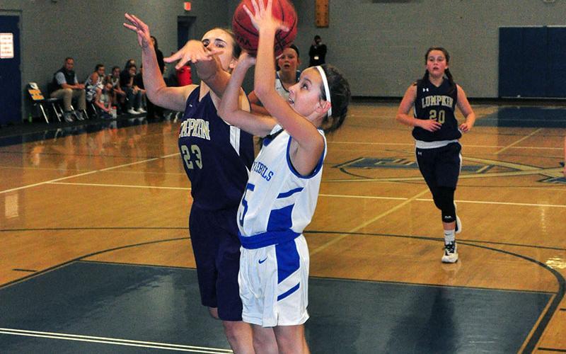 FCMS seventh grader Aaleyah Rogers shoots a jump shot during the Lady Rebels home game with Lumpkin County Thursday, January 16.