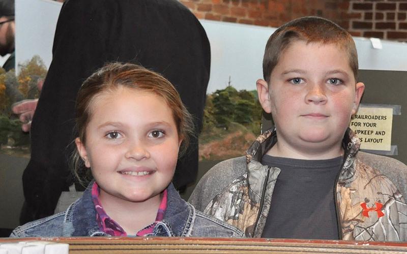 People of all ages, including Kyra and Kaden, traveled to Tri-State Model Railroaders Christmas Season Open House Saturday, December 28.
