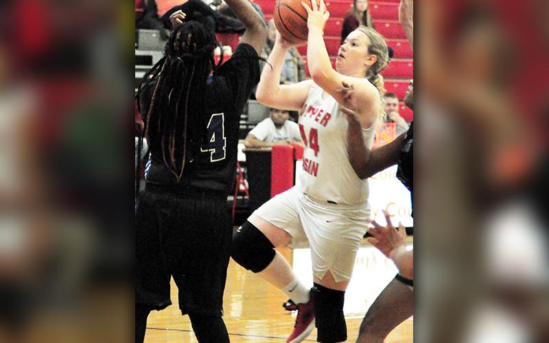 Lady Cougar Raegan Higdon goes up for a two-point bucket during the Lady Cougars game against CSAS Friday, February 21.