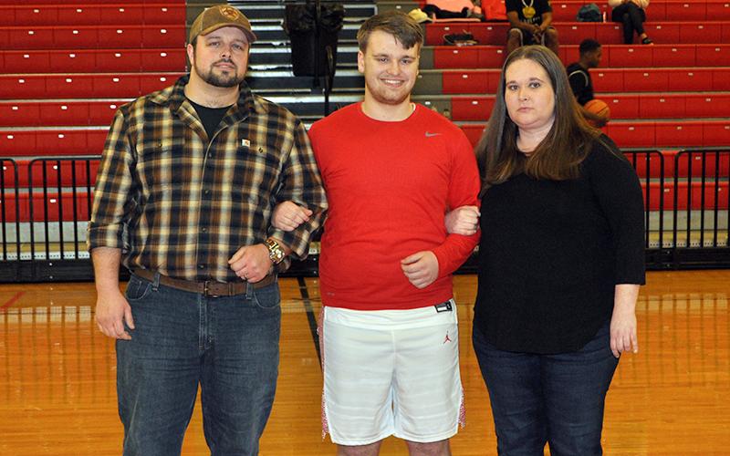 Copper Basin High School held it’s senior night for the basketball team Tuesday, February 18. Senior Jacob Spurling was recognized with his parents Ryan Spurling and Maggie Hughes.