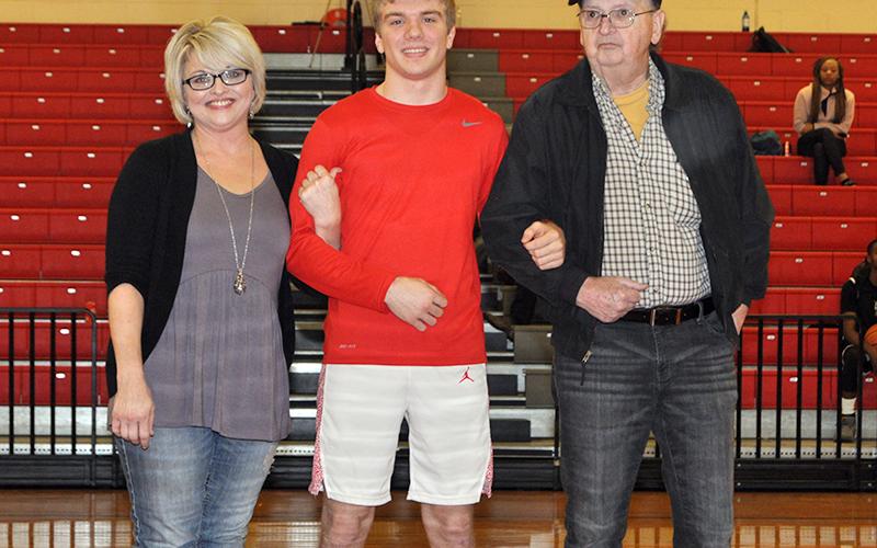 Copper Basin Cougar Chase Mickens was one of the 11 seniors honored at Copper Basin’s senior night Tuesday, February 18. Mickens was escorted by his mother, Sarah Mickens and his grandfather, Dee Mickens.